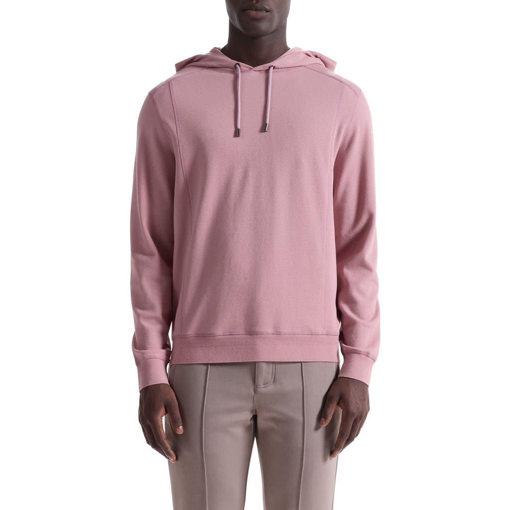 Bugatchi Textured Piqué Hoodie In Pink