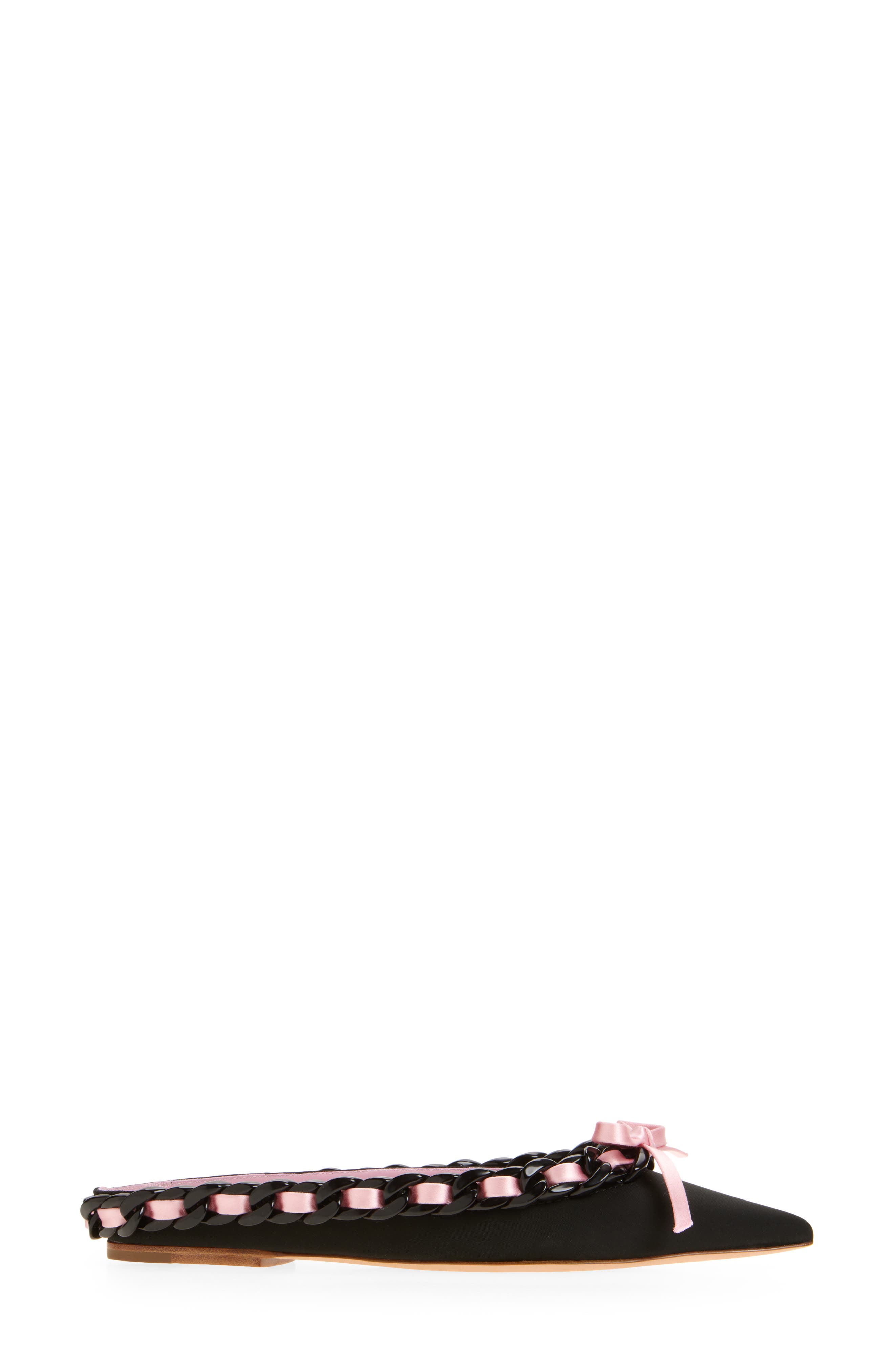 Giambattista Valli Ribbon & Chain Pointed Toe Mule, Alternate, color, Black