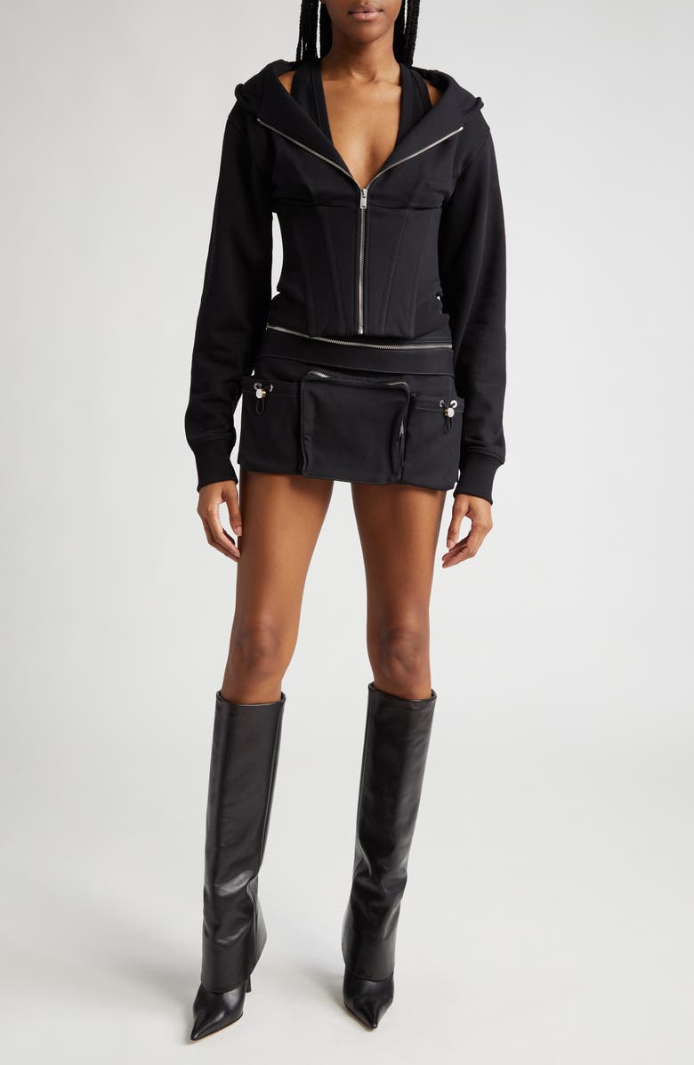 Dion Lee Belt Bag Organic Cotton Blend Miniskirt, Alternate, color, 