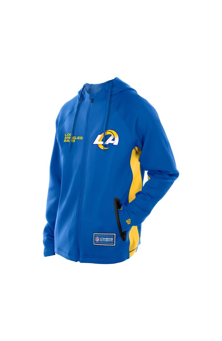 New Era Men's New Era Royal Los Angeles Rams Combine Authentic Raglan Scuba Full-Zip Hoodie, Alternate, color, Royal