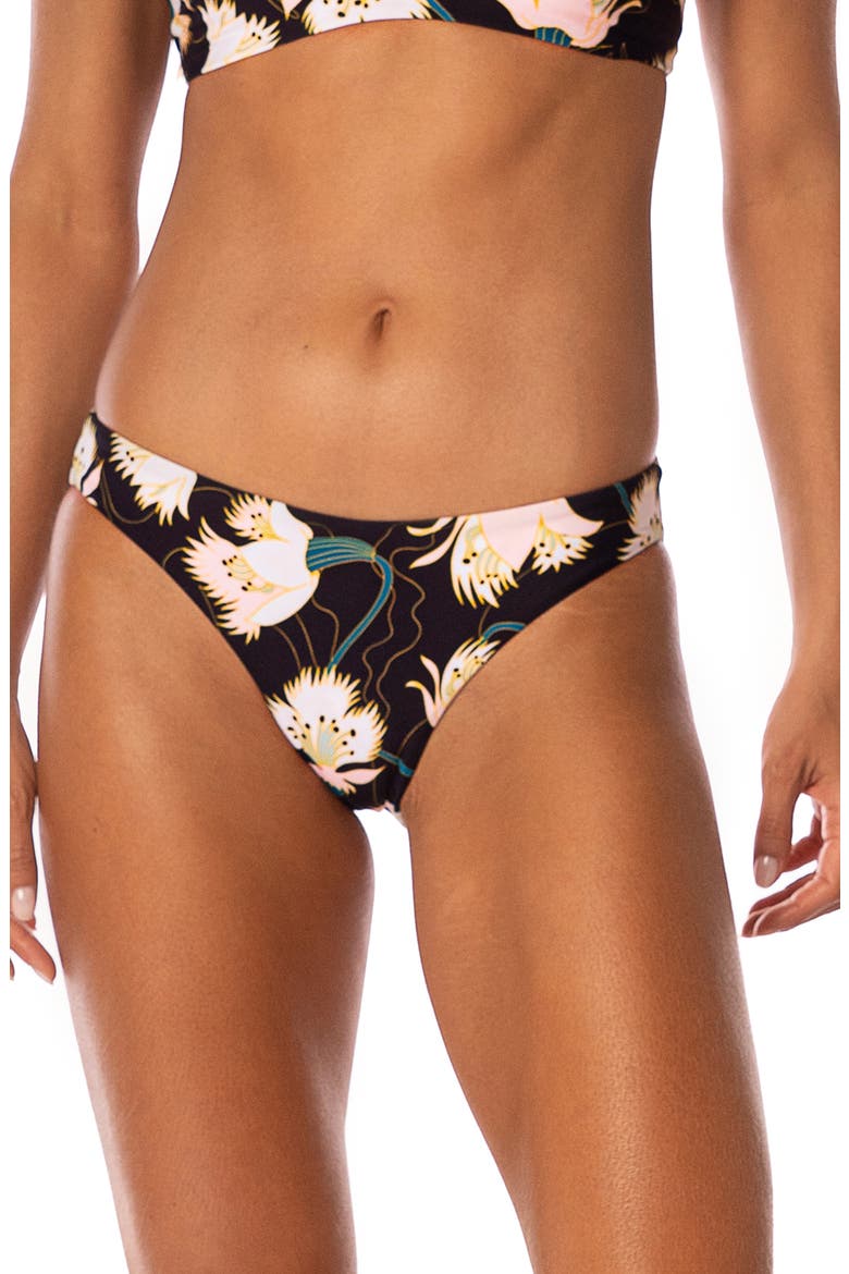 Floral Dream Sublimity Reversible Bikini Bottoms, Main, color, BLACK