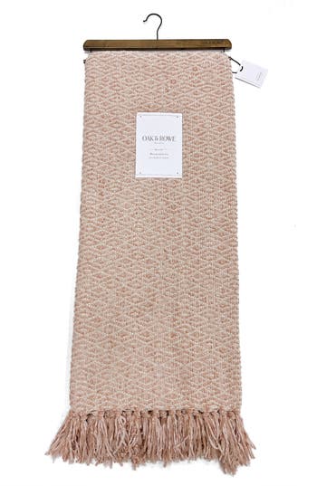 Artisan 34 Textured Woven Diamond Throw Blanket In Pink