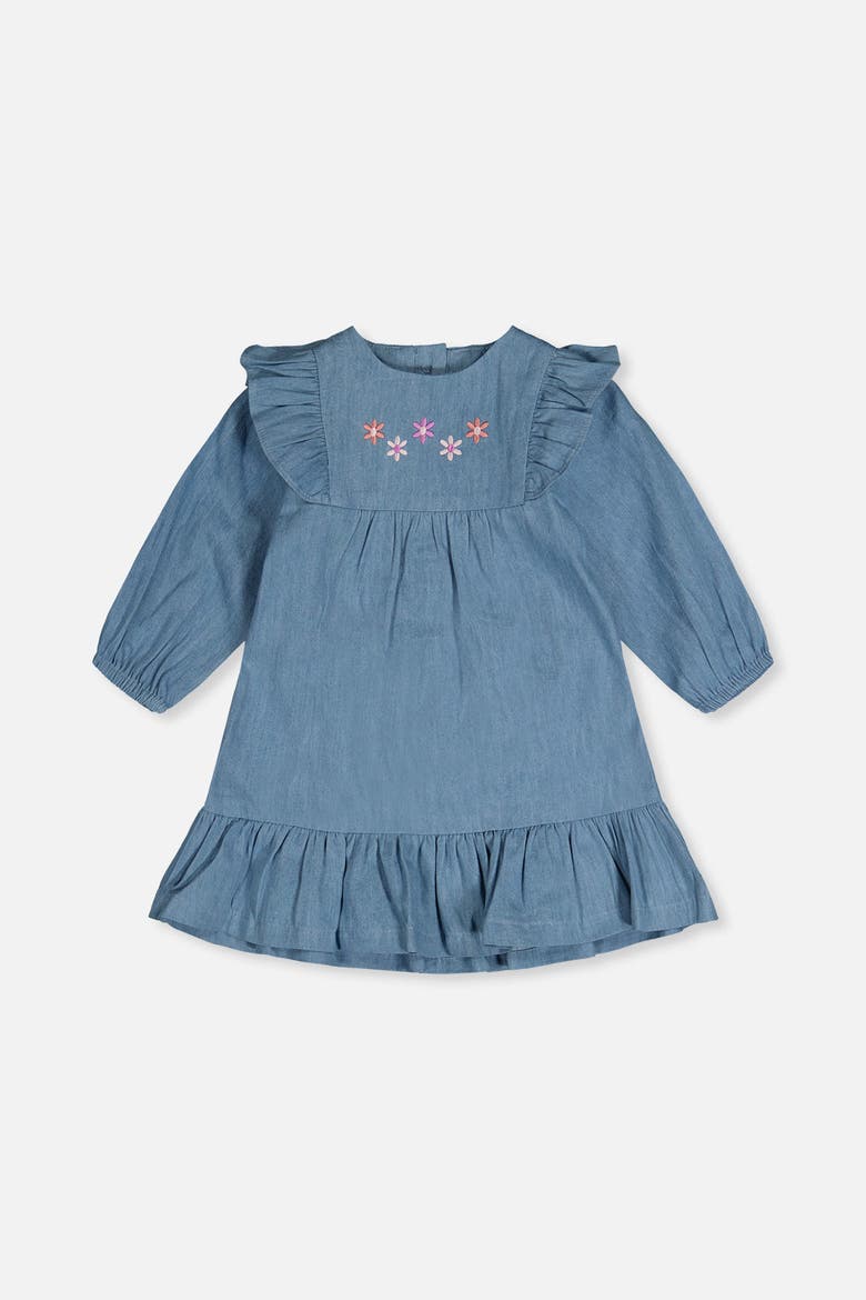 Chambray Breathable Long Sleeve Dress, Main, color, Light Blue Denim