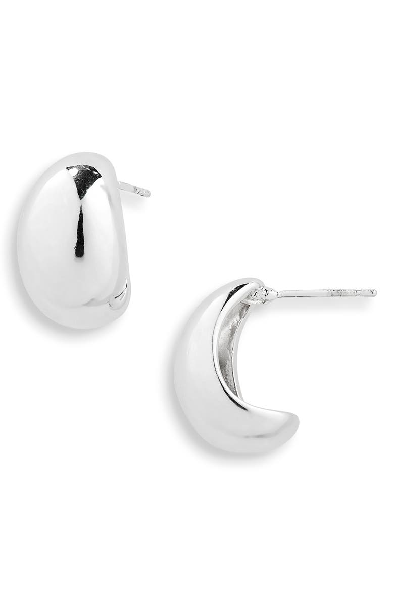 NORDSTROM RACK Oval Hoop Earrings, Main, color, Silver