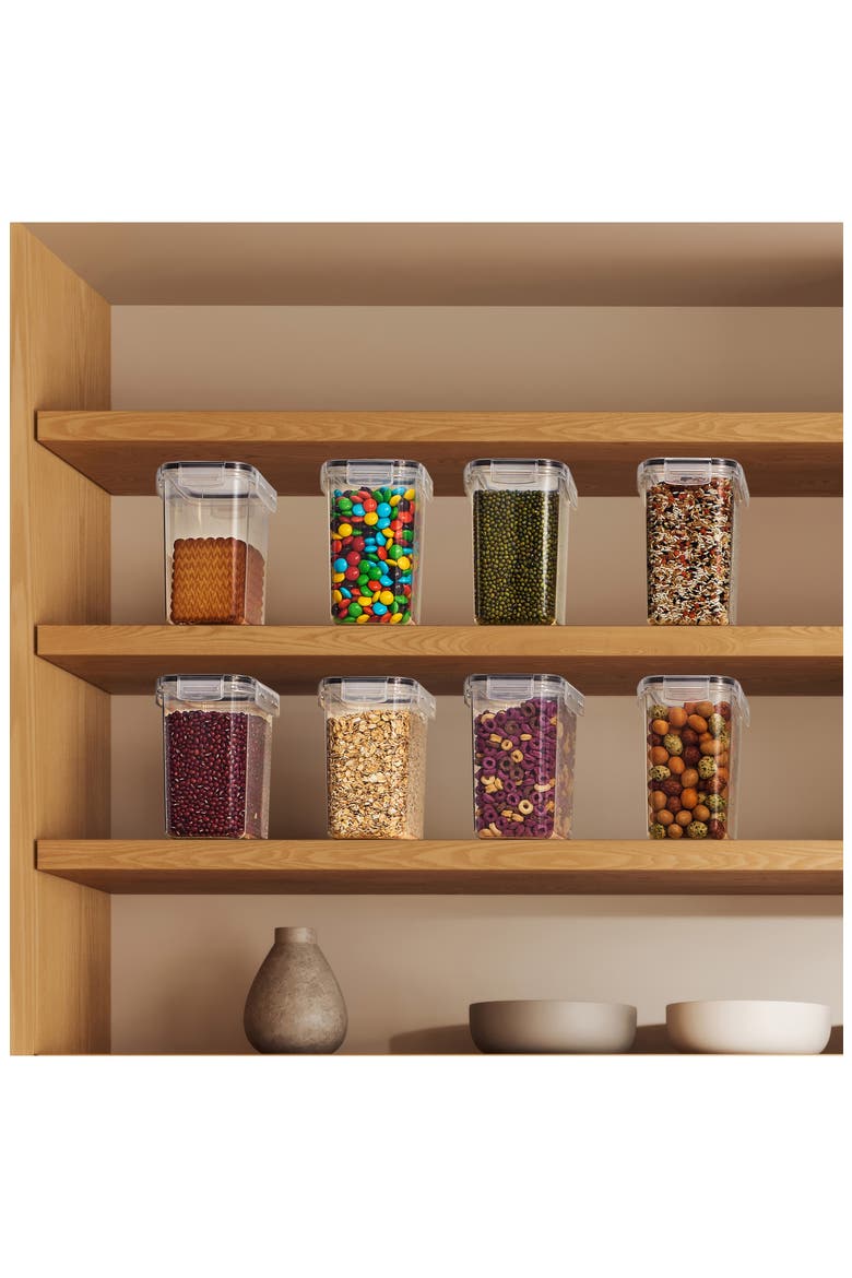 8-Pack Airtight Dry Food Storage Containers, Alternate, color, CLEAR