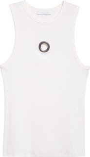 Rabanne Grommet Detail Jersey Tank