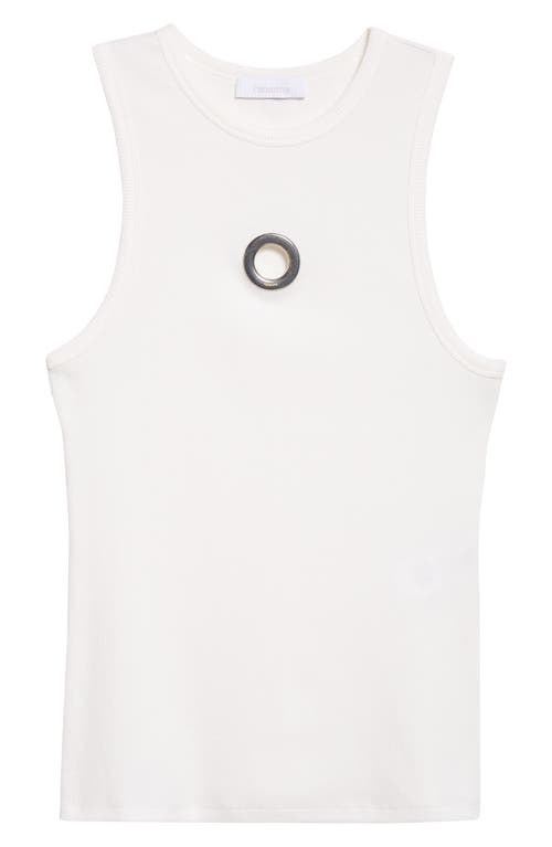 Rabanne Grommet Detail Jersey Tank In White