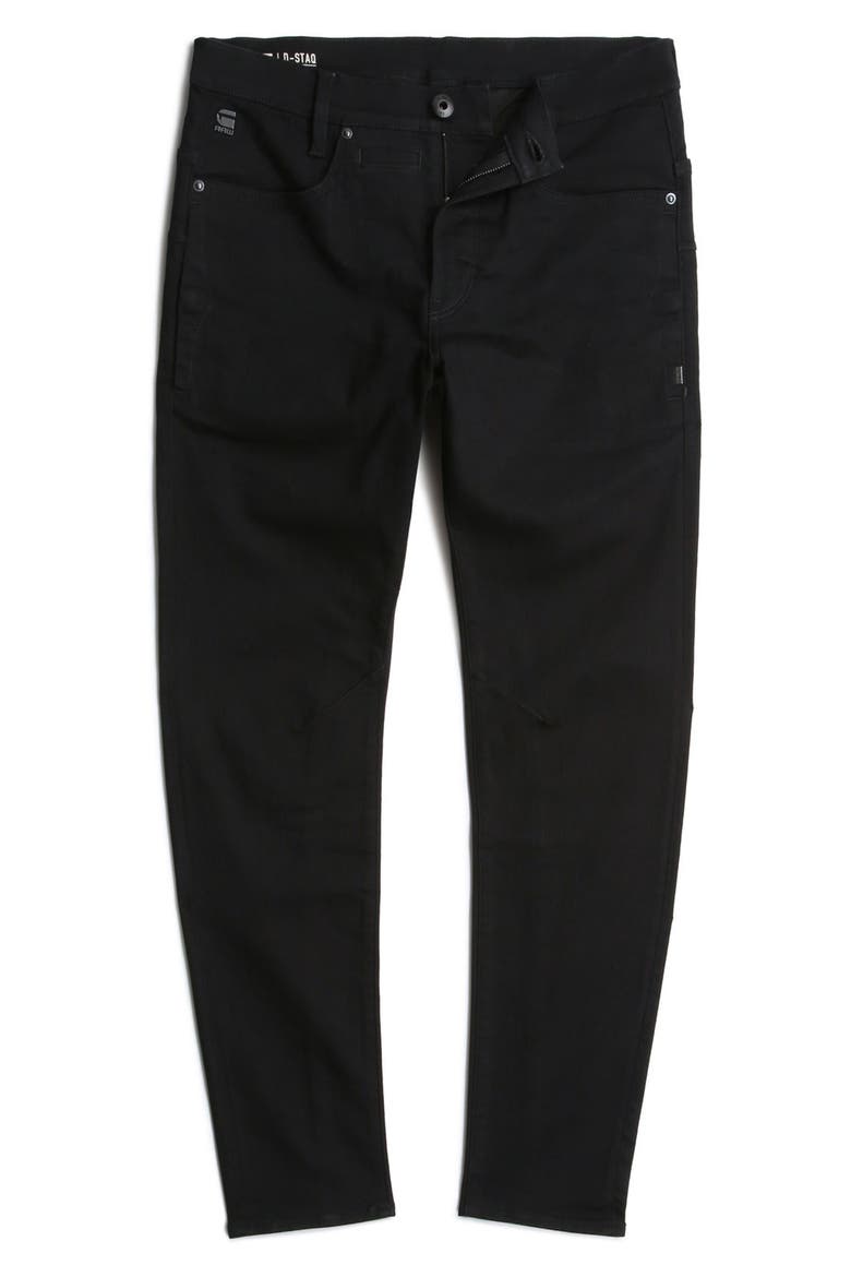 D-Staq Slim Fit Jeans, Alternate, color, PITCH BLACK