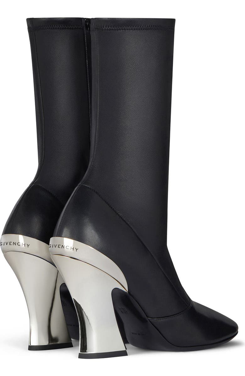 Givenchy Sculpted Heel Ankle Boot, Alternate, color, Black/ Silvery