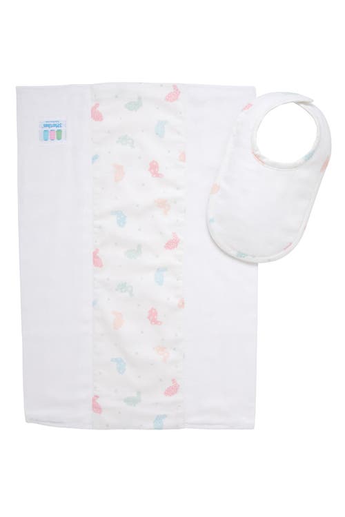 3 Marthas Print Drooler Bib & Burp Set
