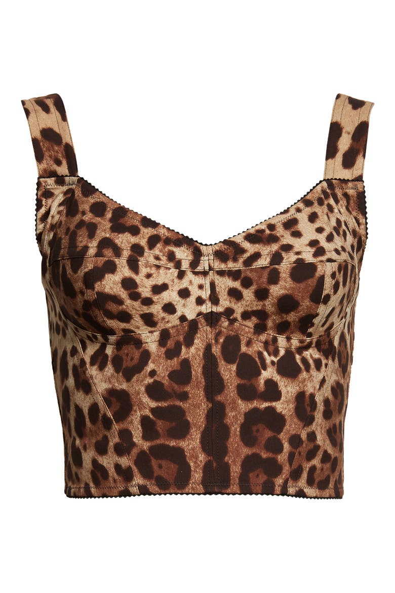 Leopard Print Silk Blend Charmeuse Bustier Top, Alternate, color, HY13M LEO NEW