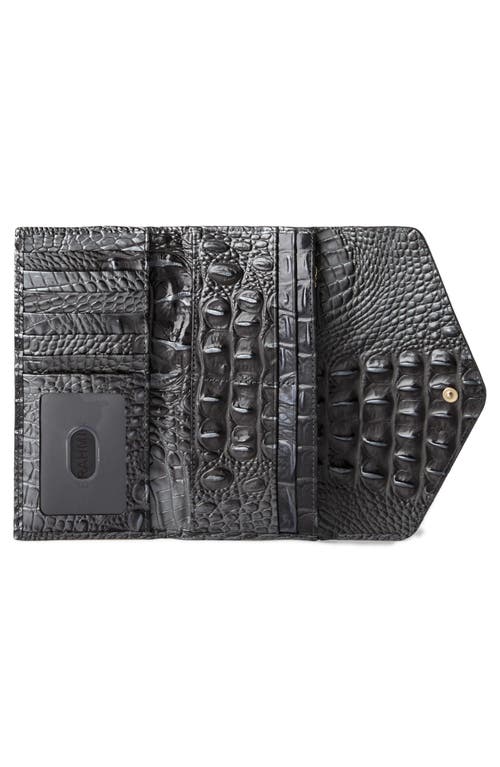 Brahmin Veronica Croc Embossed Leather Wallet In Black