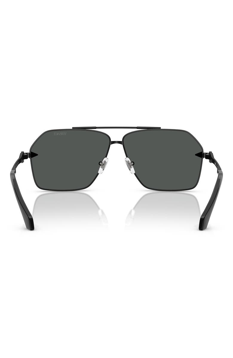 Versace 63mm Pilot Sunglasses, Alternate, color, Matte Black