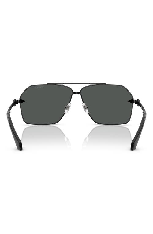 Versace 63mm Pilot Sunglasses In Matte Black