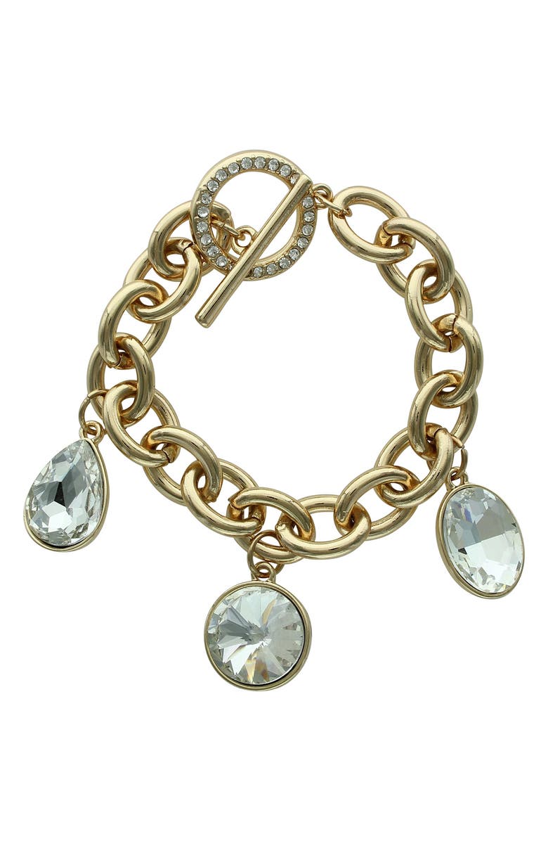 OLIVIA WELLES Charmed Life Chain Bracelet, Main, color, Gold / Clear