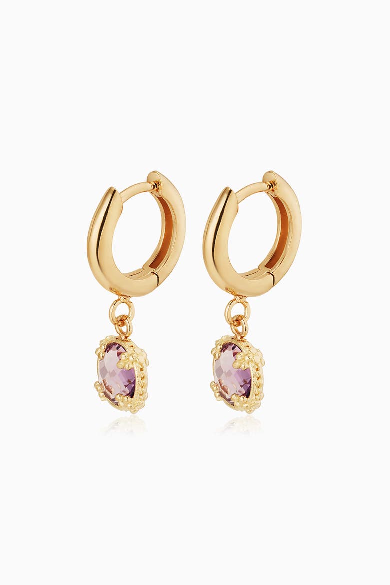 14K Gold Antica Drop Earrings, Alternate, color, Yellow Gold - Amethyst