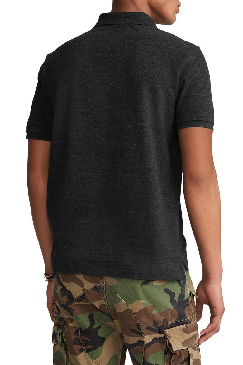 Cotton Polo, Alternate, color, BLACK MARL HEATHER