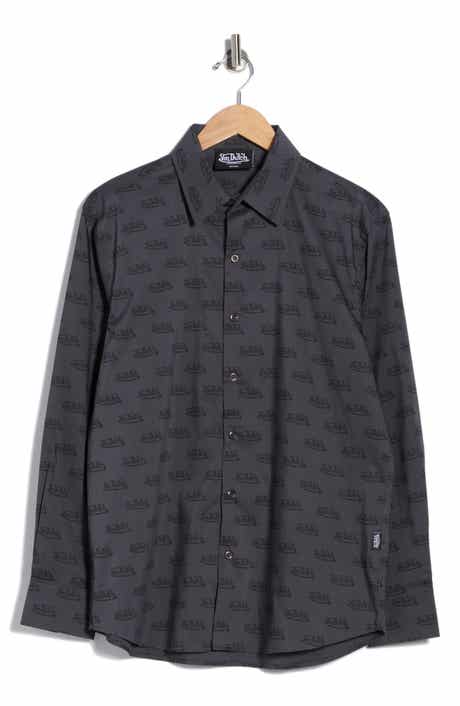 Von Dutch Logo Print Button-Up Shirt