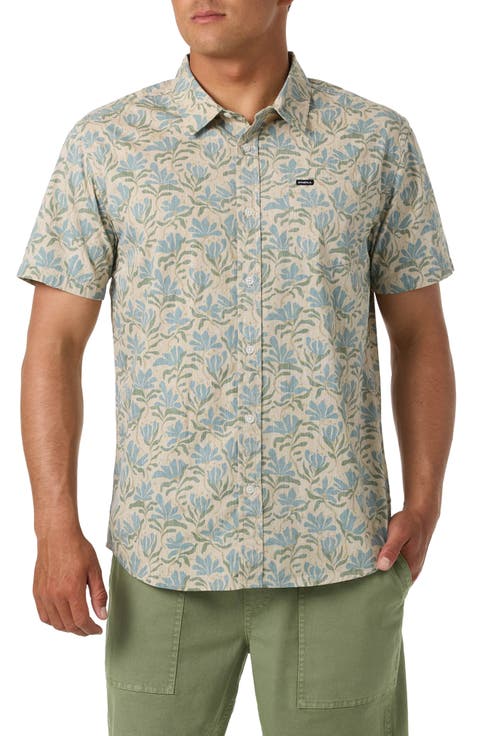 Terrace Print Short Sleeve Button-Up Shirt