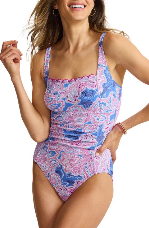 Island Cays Square Neck One-Piece Swimsuit