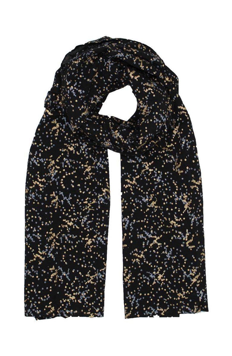 Passion Lilie Splatter Dot Scarf, Alternate, color, Blue