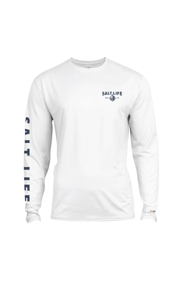 Salt Life Heavy Seas Performance Long Sleeve Tee, Main, color, White