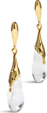Alexis Bittar Liquid Lucite Teardrop Drop Earrings