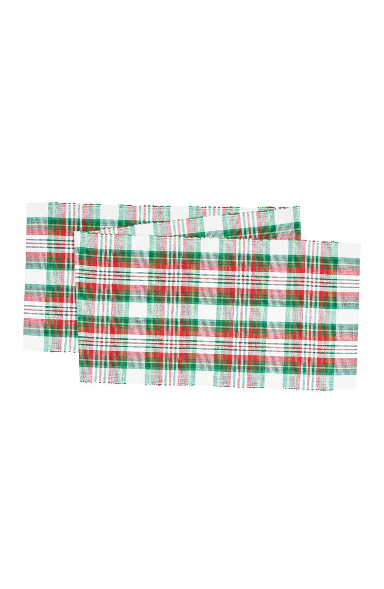 C&F Home Carter Christmas Red and Green Plaid Table Runner 13" x 72", Main, color, Red
