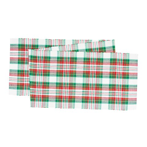 Carter Christmas Red and Green Plaid Table Runner 13" x 72"