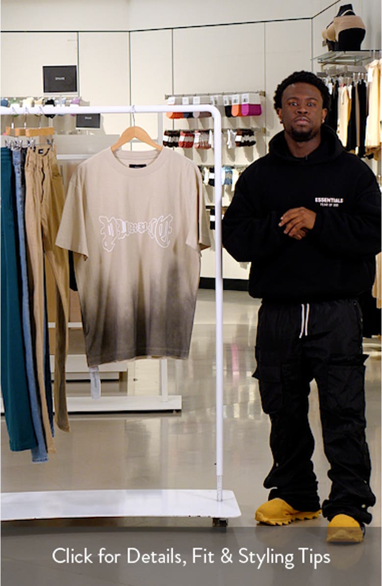 Ombré Textured Cotton Graphic T-Shirt, sales video thumbnail