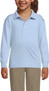 Lands' End School Uniform Kids Long Sleeve Rapid Dry Polo Shirt