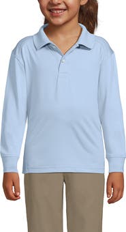 Lands' End School Uniform Kids Long Sleeve Rapid Dry Polo Shirt