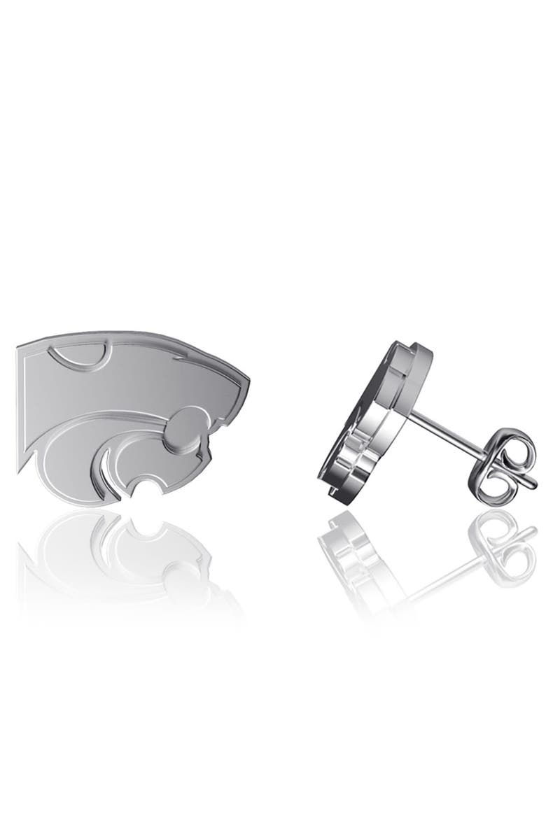 DAYNA DESIGNS Kansas State Wildcats Team Logo Silver Post Earrings, Main, color, Silver