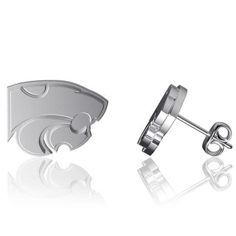Kansas State Wildcats Team Logo Silver Post Earrings