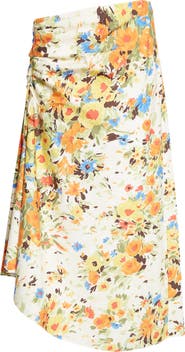 A.L.C. Naomi Floral Print Ruched Skirt