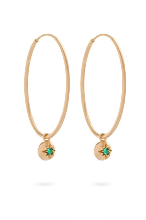 Moon Hoops Emerald. Handmade in Italy