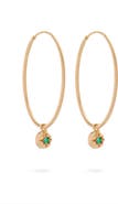 Eloise Jewelry Moon Hoops Emerald. Handmade in Italy