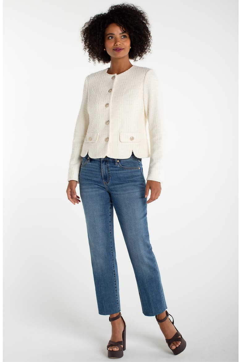Scallop Trim Jacket, Alternate, color, CREAM BOUCLE