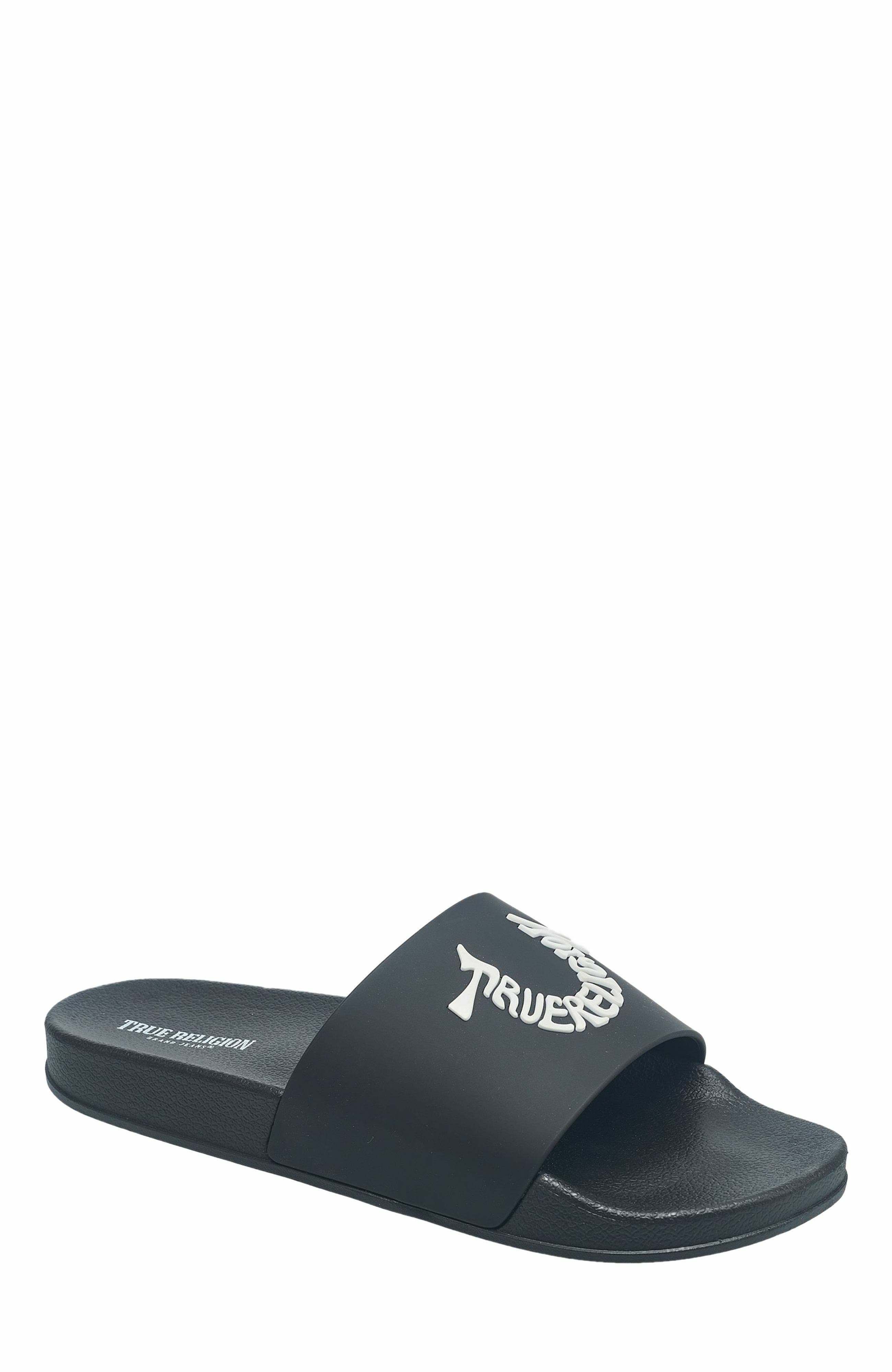 True Religion Men's TI Logo Slide, Alternate, color, 