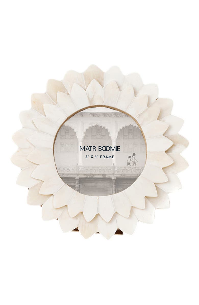 Matr Boomie Amalesh Bloom 3x3 Cream Picture Frame - Carved Bone, Main, color, White