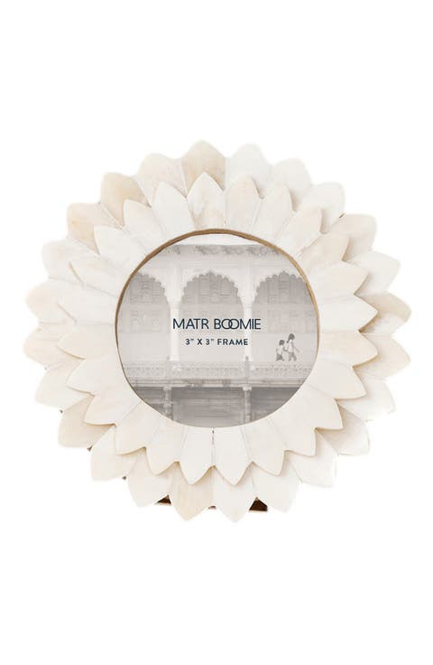 Amalesh Bloom 3x3 Cream Picture Frame - Carved Bone