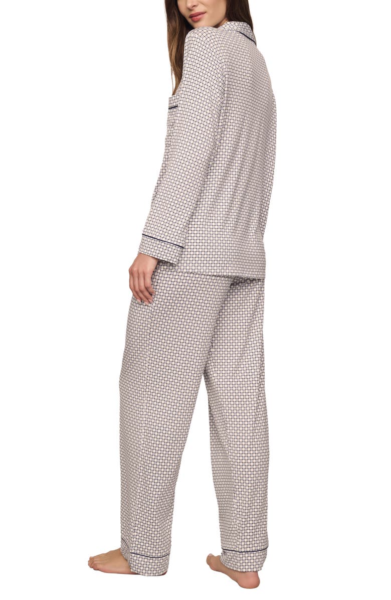 Eberjey Gisele Printed Long Pajamas, Alternate, color, Geo-Sphere Gray Dawn/ Navy
