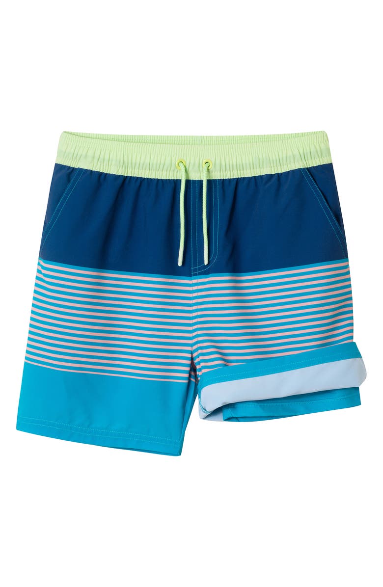 Andy & Evan Kids' Stripe Swim Trunks, Alternate, color, Lime Stripe