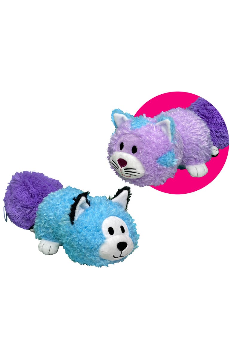 FlipaZoo Magic Tails Purple Cat To Blue Husky 2 In 1 Animal Plush, Main, color, Multicolored