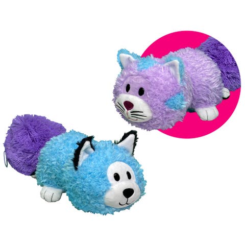Magic Tails Purple Cat To Blue Husky 2 In 1 Animal Plush