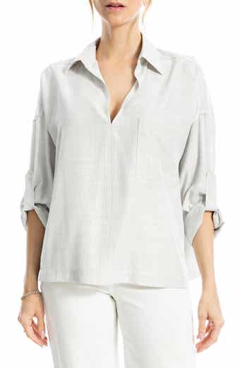 MAX STUDIO Stripe Collared Top