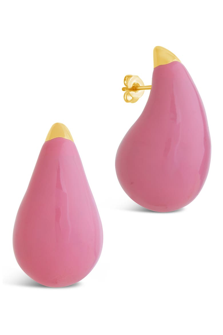 Brystol Enamel Stud Earrings, Alternate, color, GOLD
