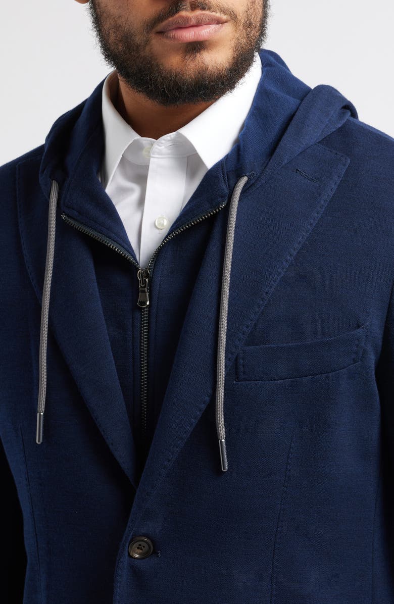 Jack Victor Wolsey Wool Sport Coat with Removable Zip Hoodie Bib, Alternate, color, Navy