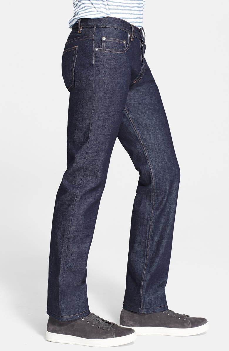 A.P.C. New Standard Slim Straight Leg Selvedge Jeans, Alternate, color, 