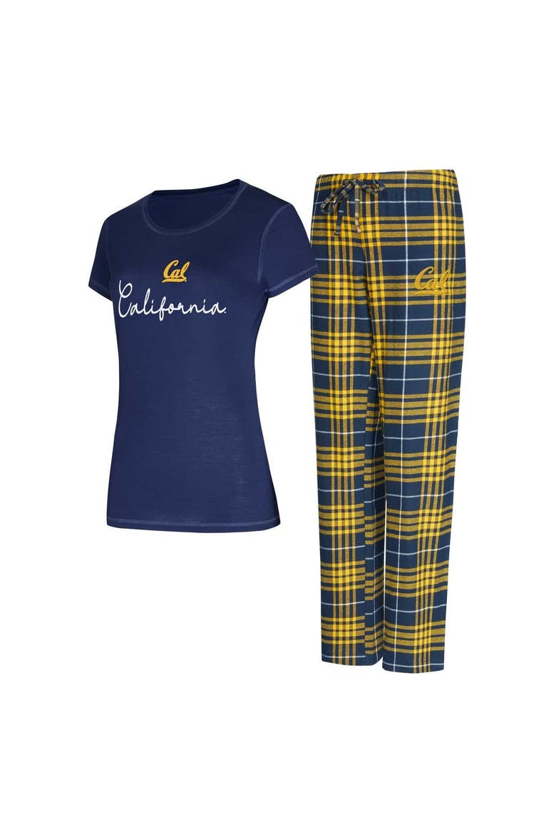 Women's Concepts Sport  Navy Cal Bears Vector T-Shirt & Flannel Pants Sleep Set, Main, color, Navy
